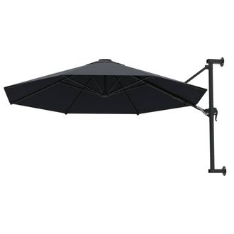 Berkfield Home Elegant Wall-Mounted Parasol with Metal Pole 300 cm Anthracite in Charcoal