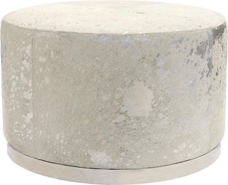 Pasargad Home Safari Cowhide Round Ottoman