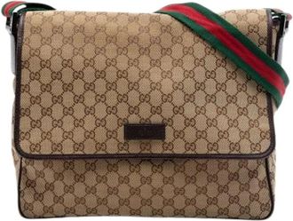 Gucci Pre-owned Cross Body Bags, female, Beige, Size: ONE SIZE Pre-owned Canvas Crossbody Bag