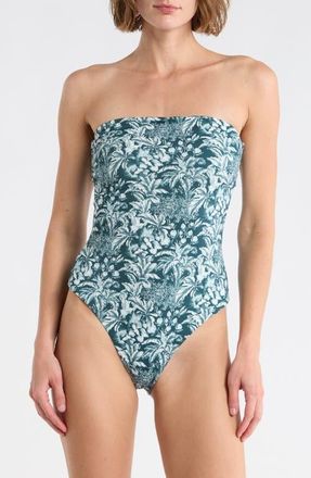 Onia Bardot Strapless One-Piece Swimsuit in Sea Moss at Nordstrom, Size Medium