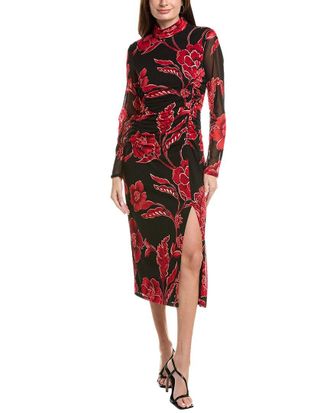 Adrianna Papell Mock Neck Ruched Maxi Dress