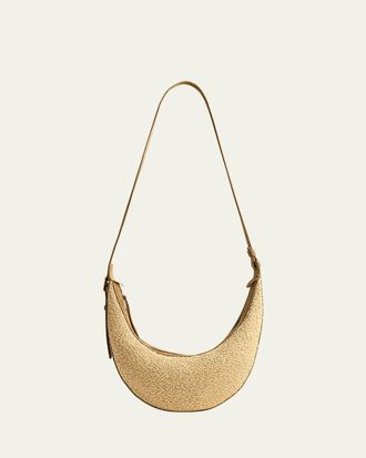 Khaite Augustina Small Raffia & Suede Crossbody Bag