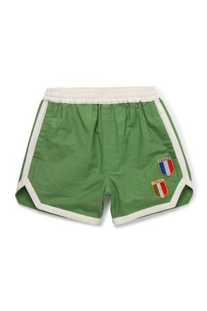 Bode Euro Straight-Leg Appliquéd Cotton-Twill Shorts