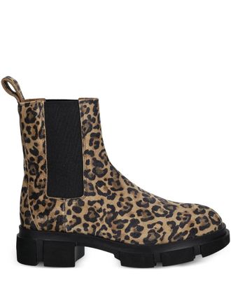 Copenhagen leopard-print lug-sole Chelsea boots - Brown