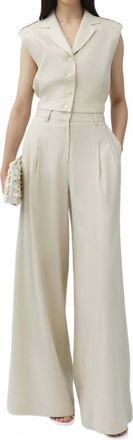 Jonathan Simkhai Ramsey Linen Wide Leg Pant In Sand