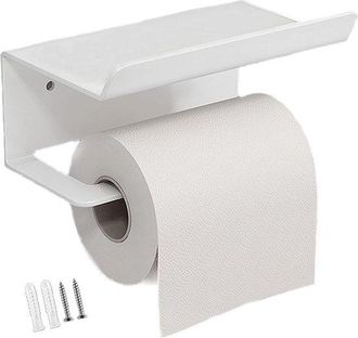 OEM Portarrollos De Papel Higi&eacute;nico Con Estante, Acero Inoxidable, Montaje En Pared, Dos M&eacute;todos De Instalaci&oacute;n, 165 Cm, Blanco