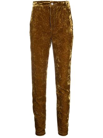Saint Laurent Broek met fluwelen-effect - Groen