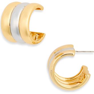 Petit Moments Noella Two-Tone Hoop Earrings in Mixed at Nordstrom Rack