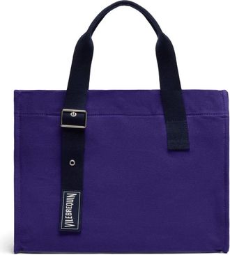 Vilebrequin Kleine Katoenen Strandtas - Dames - Shoppers - Paars - ONE Size - Katoen - Tassen