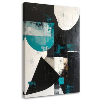 Feeby Impresi&oacute;n De Imagen, Formas Abstractas Turquesas Y Negras, 80x120