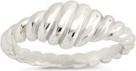 Sterling Forever Paula Ribbed Ring in Silver at Nordstrom, Size 8