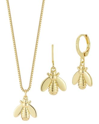 Sphera Milano Gold-Plated Necklace/Earring Set