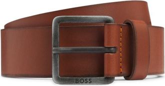 BOSS Leather belt with logo buckle
