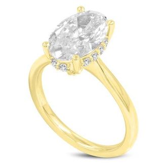 LuvMyJewelry Hera 14K Gold Oval Cut Lab Grown Diamond Hidden Halo Ring - 3 Ct in 14K Yellow Gold at Nordstrom, Size 6