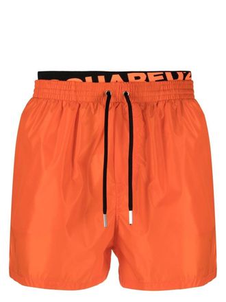 Dsquared2 Zwembroek met logo taille - Oranje