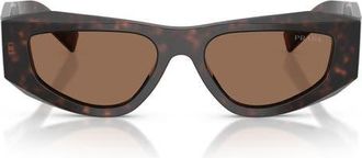 Prada 52mm Pillow Sunglasses in Root Tortoise /Dark Brown at Nordstrom