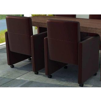 vidaXL Vidaxl - Sillas De Comedor 2 Unidades Cuero Sint&eacute;tico Marr&oacute;n