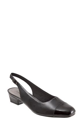 Trotters Dea Slingback in Black Leather /Black Patent at Nordstrom, Size 10.5