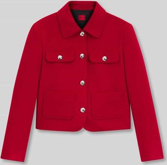 HUGO BOSS Boxy Fit Kurzblazer mit Woll-Anteil Modell AGESIA in Rot, Größe 34