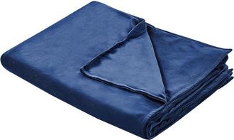 Beliani Beliani - Funda de manta pesada moderna tejido liso poliéster textil dormitorio 150 x 200 cm azul marino Rhea