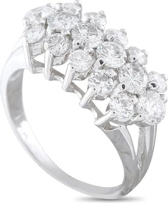 Luxury Bazaar 18K White Gold 2.0ct Diamond Cluster Ring MF17-082526