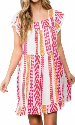 THML Clothing Pattern Knit Dress In Pink