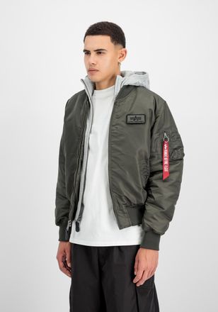 Alpha Industries Bomberjacke ALPHA INDUSTRIES MA-1 D-Tec, Herren, Gr. XXL, grau (rep.grau), Obermaterial: 100% Nylon, Futter: 100% Nylon, Kapuze: 75% Baumwolle, 25% Po