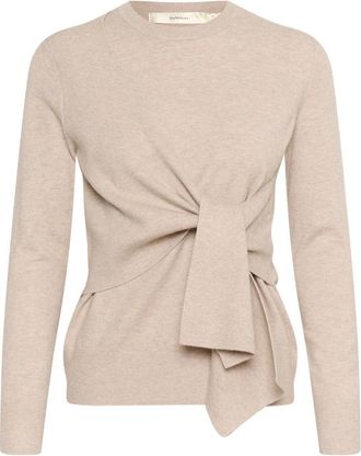 Inwear Gebreide Pullover Trui met Kasjmier - Dames - Ronde hals truien - Beige - XS - Kasjmier - Truien & Vesten
