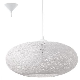 Eglo Eglo - Lampadario a Sospensione Classico Campilo Policarbonato Bianco 1 Luce E27