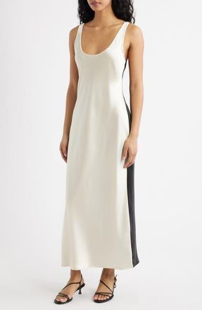 Mango Luis Two-Tone Satin Slipdress in Ecru at Nordstrom, Size 10