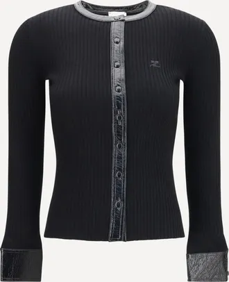 Courr&egrave;ges Cardigan in vinile e maglia Woman S