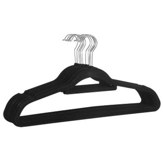 OEM Juego De 30 Perchas De Terciopelo Para Trajes, Pantalones O Camisetas, Color Negro