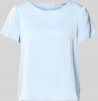 Rinascimento Rinascimento Blusenshirt mit Rundhalsausschnitt und abgerundetem Saum in Hellblau, Gr&ouml;&szlig;e M