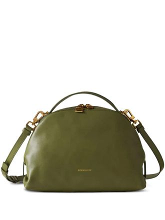 Borbonese Kleine Bowler gewelfde shopper met rits - Groen