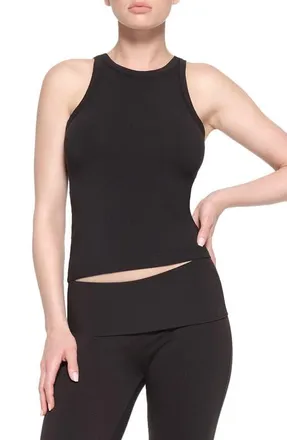 SKIMS Stretch Cotton Jersey Tank in Soot at Nordstrom, Size Xx-Small