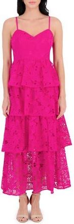 Siena My Balconia Embroidered Lace Maxi Dress in Hot Pink at Nordstrom Rack, Size 16