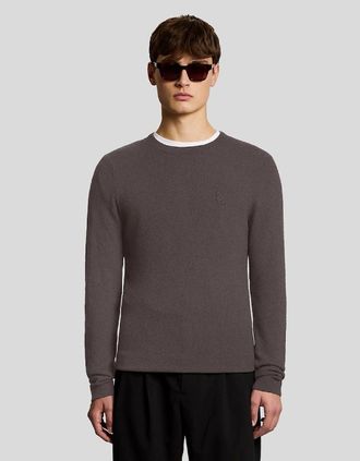 Lyle & Scott Lyle And Scott Mens Textured Knit Jumper - Black - Size: 42