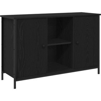 vidaXL Vidaxl - tv Cabinet Black Oak 101x35x65 cm Engineered Wood and Steel
