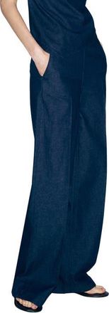 Mango Flat Front Jeans in Open Blue at Nordstrom, Size 0
