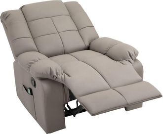 HOMCOM Homcom - Poltrona Massaggiante con 8 Punti vibranti Reclinazione 165° Grigio