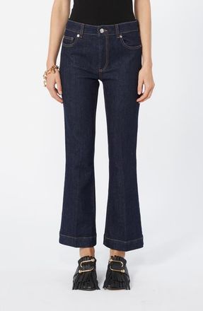 Sportmax Pagina Flare Crop Jeans in Ultramarine at Nordstrom, Size 30