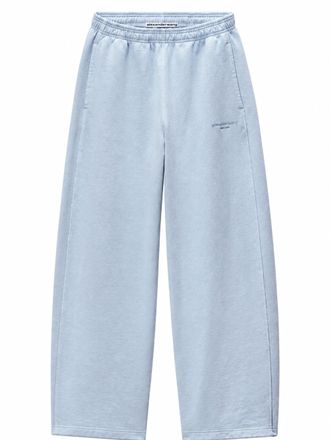 Alexander Wang Grey Crystal Logo Elasticated Cotton Pants