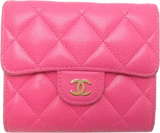 Chanel Pink Grained Calfskin Wallet (Tri-Fold) (Pre-Owned)