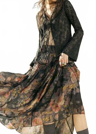 Promesa Floral-Print Smocked Drop-Waist Ruffle Maxi Skirt In Floral Print