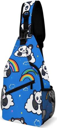 Generic Cute Cartoon Panda Mens Crossbody Chest Sling Bag for Travel Hiking Lightweight Shoulder Bags with Small Side