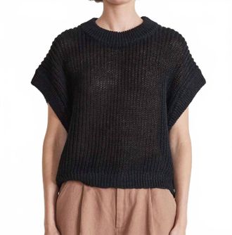 Apiece Apart Oliva Linen Top In Black