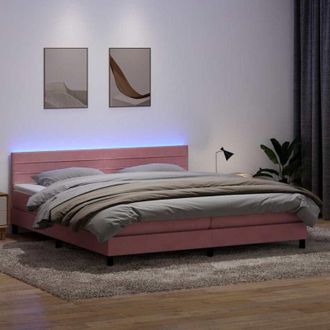 vidaXL Cama Box Spring Con Colch&oacute;n Terciopelo Rosa 180x210 Cm Vidaxl