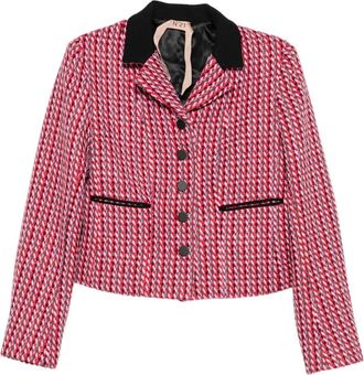 N°21 Tweed jack met gekerfde kraag - Roze