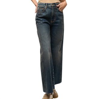Veronica Beard Womens Taylor Cropped Wide-Leg Jeans In Equinox Blue