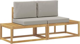 vidaXL Sof&aacute; De Esquina Exterior 2 Pieza Blanco Madera De Acacia S&oacute;lida Vidaxl